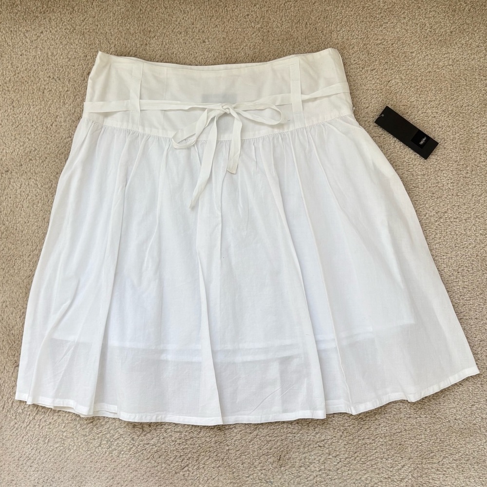 NWT VINTAGE Y2K SKIRT WHITE DOUBLE LINED TIE COQUETTE COTTAGECORE MOSSIMO M 6